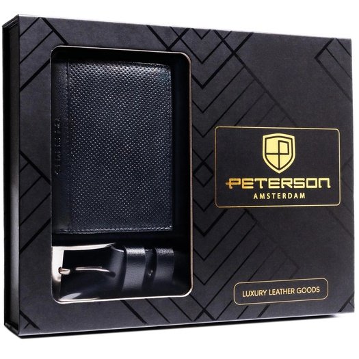 Piniginės ir diržo rinkinys vyrams Peterson PTN SET N4-DOT