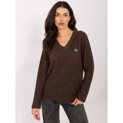 Sweter-RV-SW-A1025.80-brązowy 2