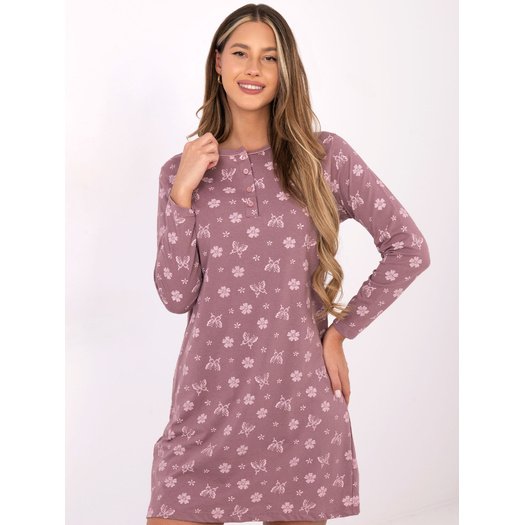 Koszula nocna-DU-KN-FP-101.19-ciemny r&oacute;żowy 1