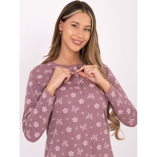 Koszula nocna-DU-KN-FP-101.19-ciemny r&oacute;żowy 3