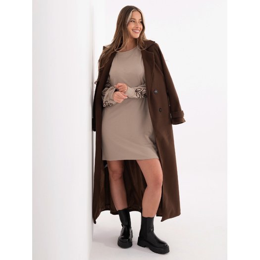 Sukienka-RV-SK-A1064.95-ciemny bezowy