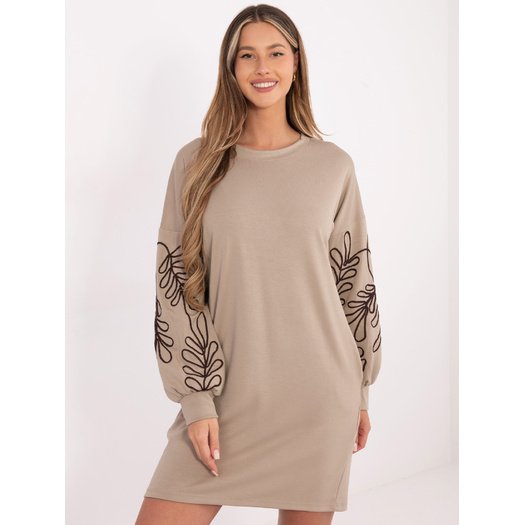 Sukienka-RV-SK-A1064.95-ciemny bezowy 1
