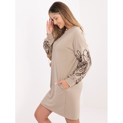 Sukienka-RV-SK-A1064.95-ciemny bezowy 2