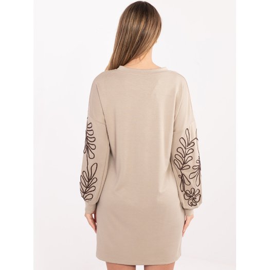 Sukienka-RV-SK-A1064.95-ciemny bezowy 4
