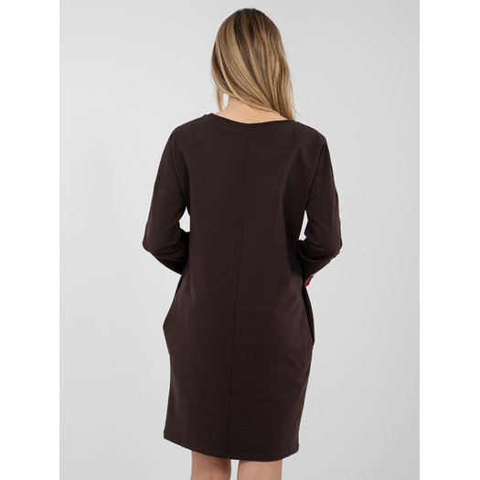 Sukienka-RV-SK-8088.59-ciemny brązowy