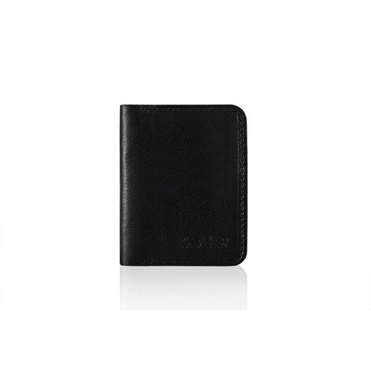 Slim leather men's wallet SOLIER SW11 SLIM BLACK