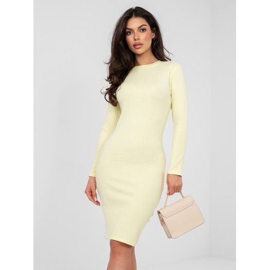 Sukienka-RV-SK-A1049.27-jasny ż&oacute;łty 2