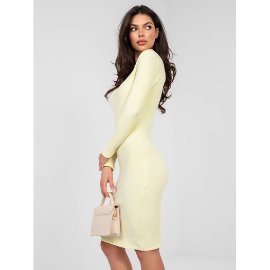 Sukienka-RV-SK-A1049.27-jasny ż&oacute;łty 4