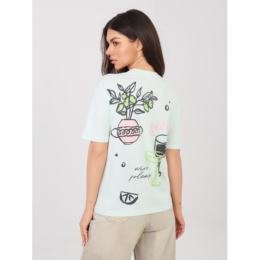 T-shirt-D12022AH02645AA-mietowy 2