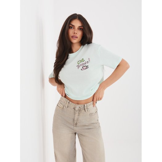 T-shirt-D12022AH02645AA-mietowy 3