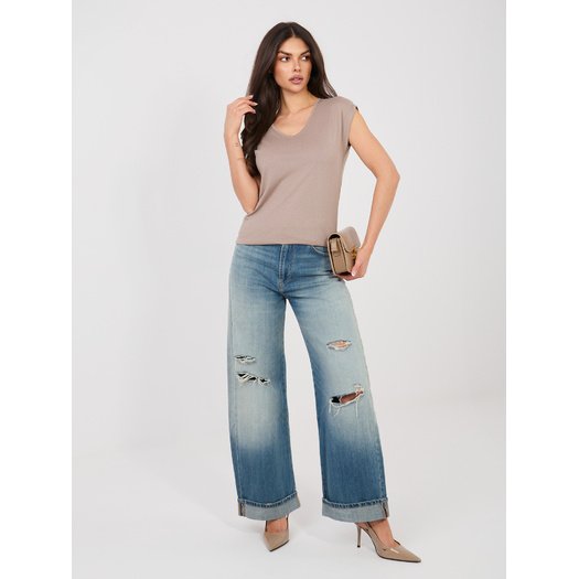 T-shirt-D12041AH02570C-ciemny bezowy 1