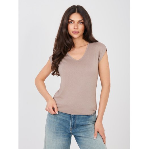 T-shirt-D12041AH02570C-ciemny bezowy 2