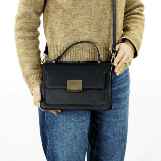 Torba weekendowa podr&oacute;żna sk&oacute;rzana Solier SL39 Astrin czarna 2