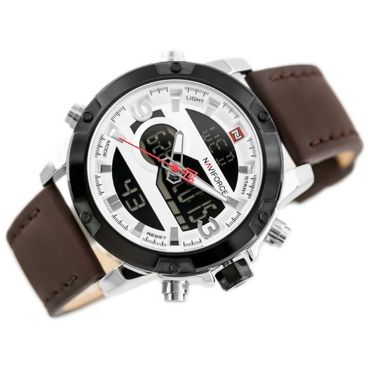 ZEGAREK MĘSKI NAVIFORCE - NF9097 (zn043a) - brown/silver