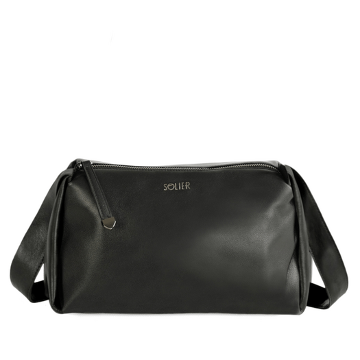 Women&rsquo;s Leather Crossbody Bag with Adjustable Strap Solier FL48 Leona &ndash; Black