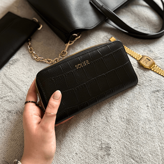 Genuine leather woman s laptop bag FL25 black with snake pattern 4