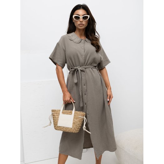 Sukienka-MI-SK-3426.91-ciemny bezowy