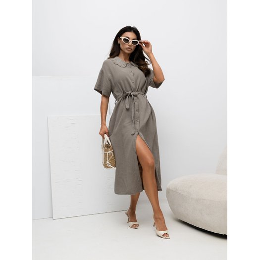 Sukienka-MI-SK-3426.91-ciemny bezowy 3