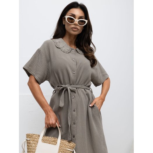 Sukienka-MI-SK-3426.91-ciemny bezowy 1