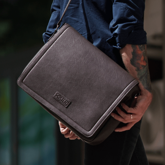 Brown men`s shoulder bag S11 14
