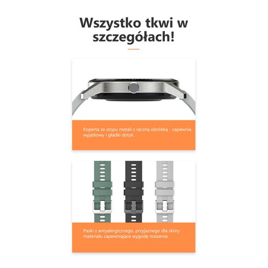 Išmanusis laikrodis SMARTWATCH G. Rossi SW018-2 sidabrinis/pilka (zg335b) 