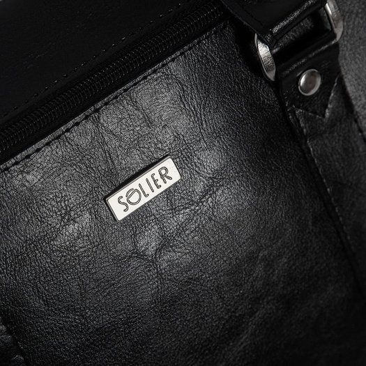 Black leather shoulder laptop bag SL03 KILBRIDGE 3