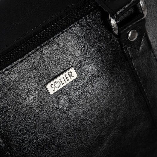 Black leather shoulder laptop bag SL03 KILBRIDGE 11