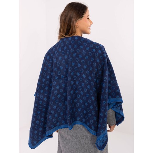 Women's poncho AT-PN-7661.89, navy blue