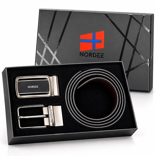 Dovanų rinkinys vyrams diržas ir dvi sagtys Nordee SDK-005