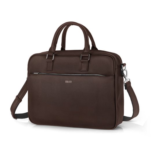 Vyriška rankinė ant peties SOLIER S34 LONGFORD - Tamsiai ruda 1
