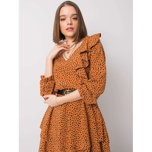 Suknelė-WN-SK-R824.68-šviesiai ruda