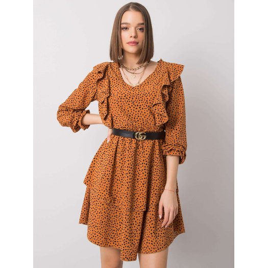 Suknelė-WN-SK-R824.68-šviesiai ruda