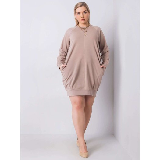 Sukienka-RV-SK-6296.99-ciemny bezowy 10