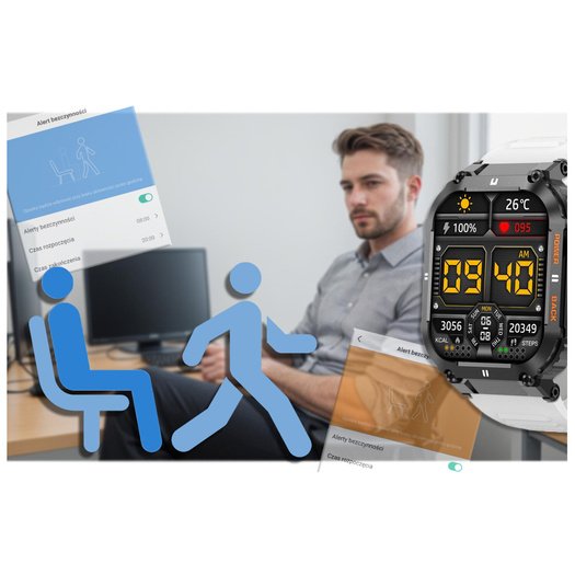 Išmanusis laikrodis vyrams Gravity GT6-8 - Skambinimo funkcija, MONITOR SNU (sg020h)