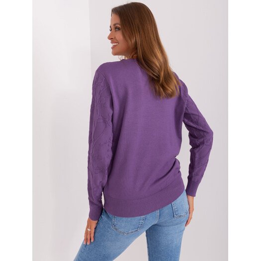 Sweter-AT-SW-2231.99P-fioletowy 3