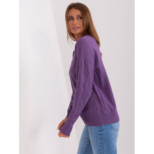Sweter-AT-SW-2231.99P-fioletowy 2