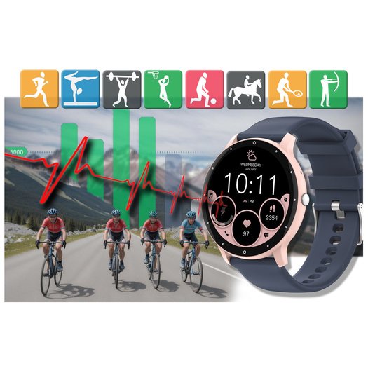 SMARTWATCH UNISEX GRAVITY GT1-7 PRO - ROZMOWY BLUETOOTH, DODATKOWY PASEK (sg027g)