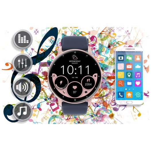 SMARTWATCH UNISEX GRAVITY GT1-7 PRO - ROZMOWY BLUETOOTH, DODATKOWY PASEK (sg027g)