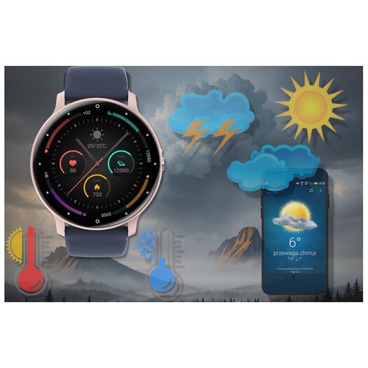 SMARTWATCH UNISEX GRAVITY GT1-7 PRO - ROZMOWY BLUETOOTH, DODATKOWY PASEK (sg027g)