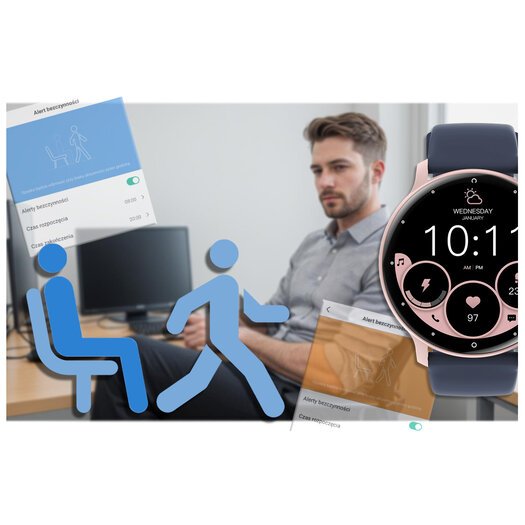 SMARTWATCH UNISEX GRAVITY GT1-7 PRO - ROZMOWY BLUETOOTH, DODATKOWY PASEK (sg027g)