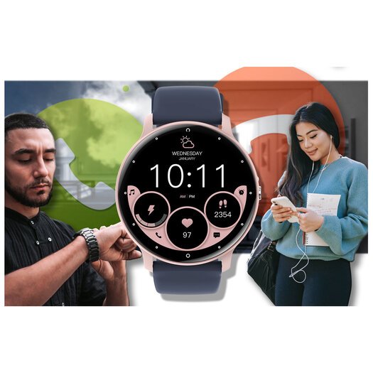 SMARTWATCH UNISEX GRAVITY GT1-7 PRO - ROZMOWY BLUETOOTH, DODATKOWY PASEK (sg027g)