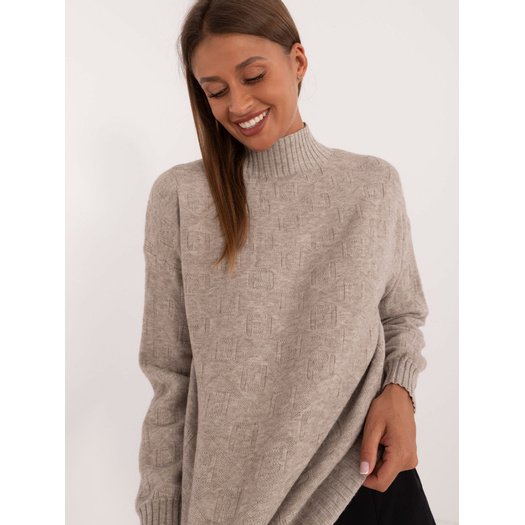 Sweter-AT-SW-2339.54-ciemny bezowy 3