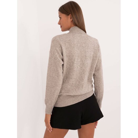 Sweter-AT-SW-2339.54-ciemny bezowy 4