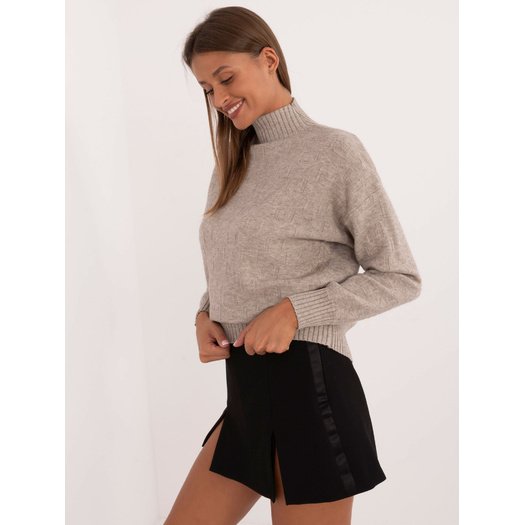 Sweter-AT-SW-2339.54-ciemny bezowy 1