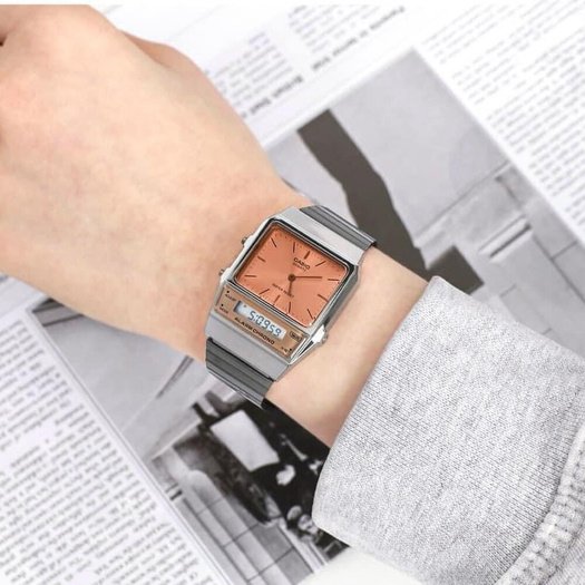 Laikrodis UNISEX CASIO Vintage Dual Time AQ-800ECGG-4ADF + BOX