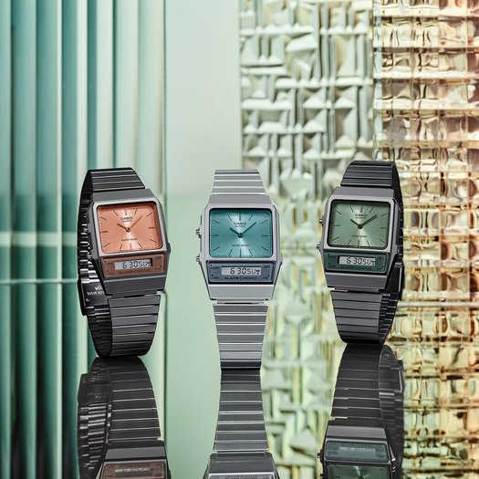 Laikrodis UNISEX CASIO Vintage Dual Time AQ-800ECGG-4ADF + BOX