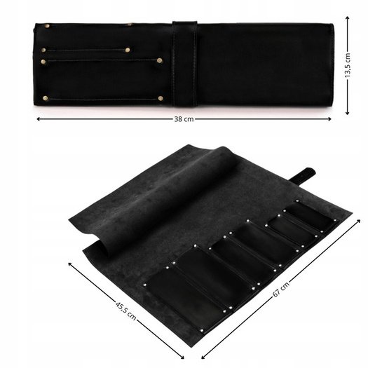 Personalised leather knife case Solier SA44 black 8