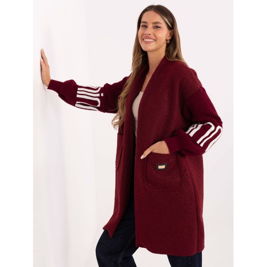 Kardigan-IT-SW-80678.84-bordowy