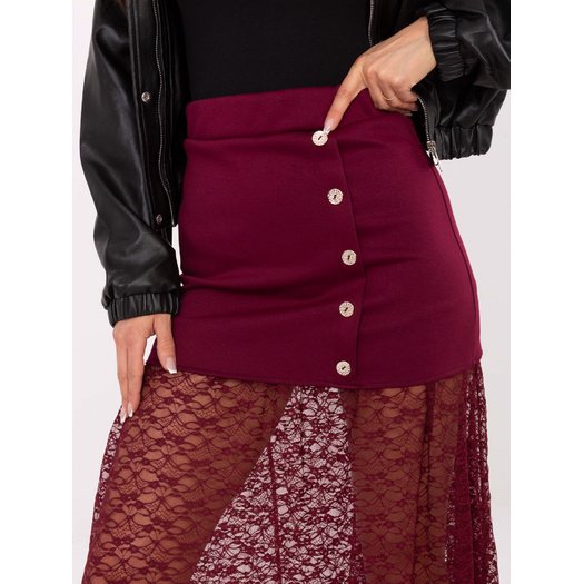 Spódnica-MI-SD-3292.09P-bordowy Spódnica-MI-SD-3292.09P-bordowy