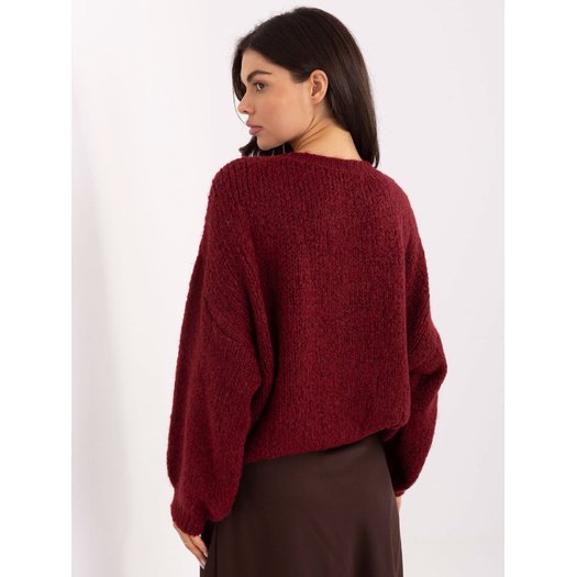 Sweter-MI-SW-1610.18-bordowy 1
